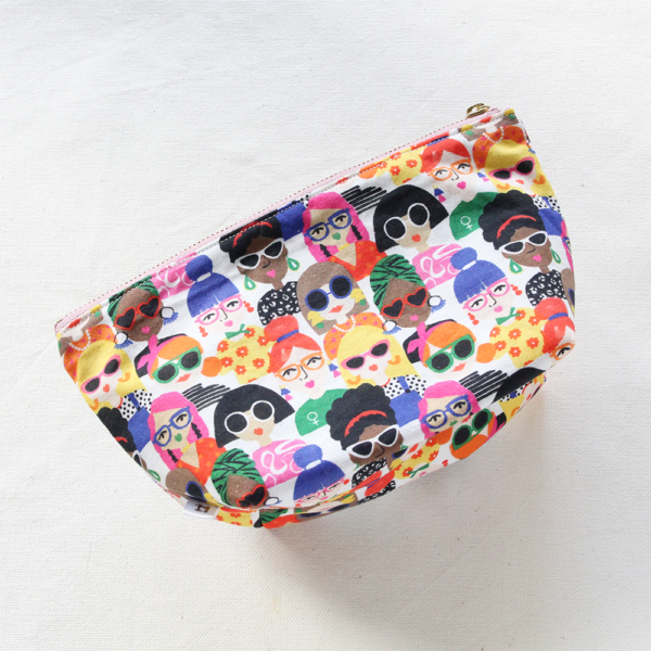 image of zipper pouch which with colorful fashion ladies pattern